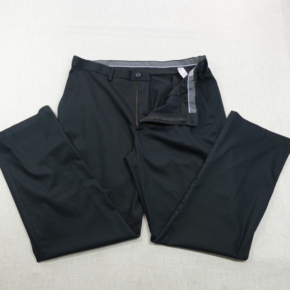 Haggar Dress Pants 38x32 Black Classic Fit No Iron Mid Rise Stretch Corporate - Picture 5 of 12